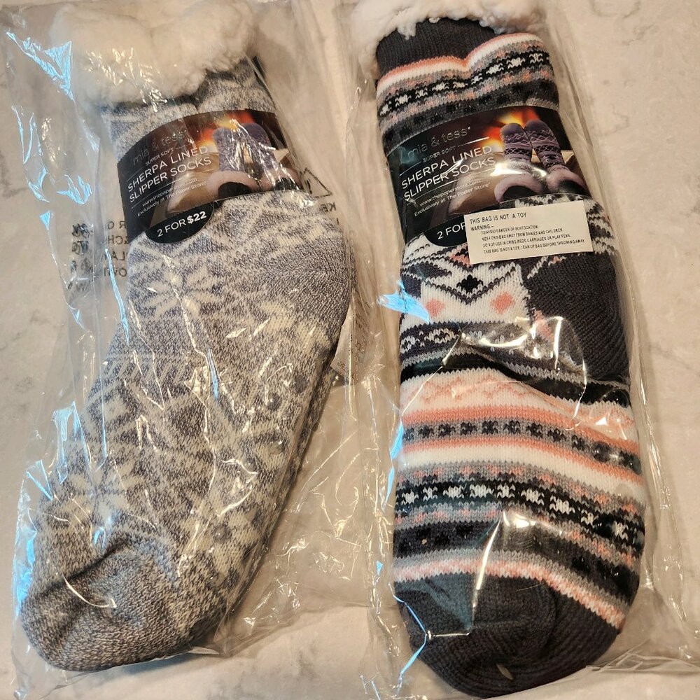 Sherpa lined slipper socks
